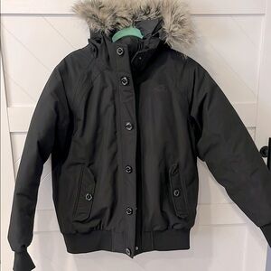 The North Face Black Ski Jacket with Faux Fur Hood
